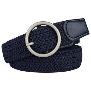 Plus Size Belts 47'' Ladies Woven Stretch Elastic Waist Belt Blue 6127